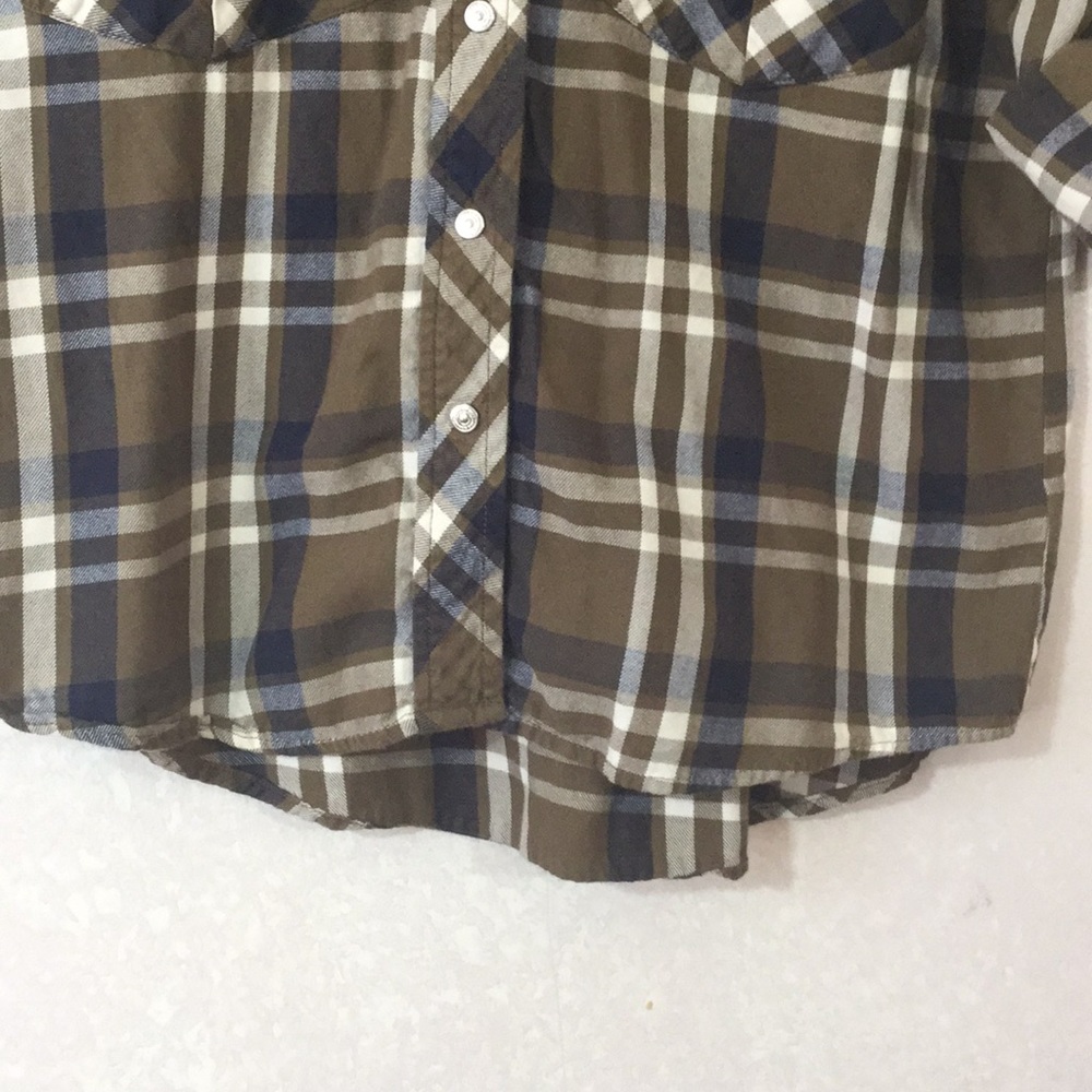 Zara Women Lightweight Flannel Shirt Snap Front S - Picture 5 of 8